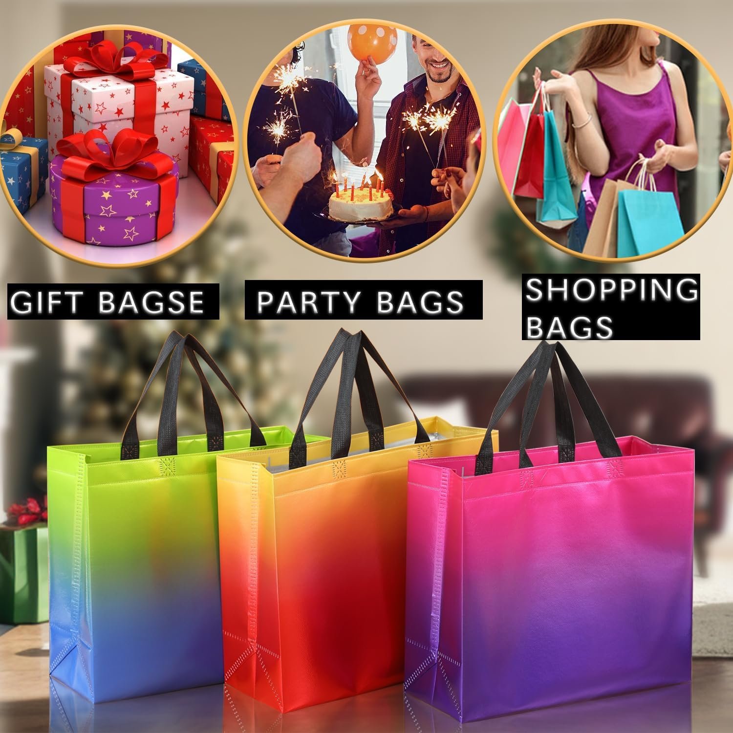 Custom Logo Reusable Metallic Lamination Non Woven Shopping Bag, Eco-friendly Luxury Shoes Clothes Packing Tote Bag