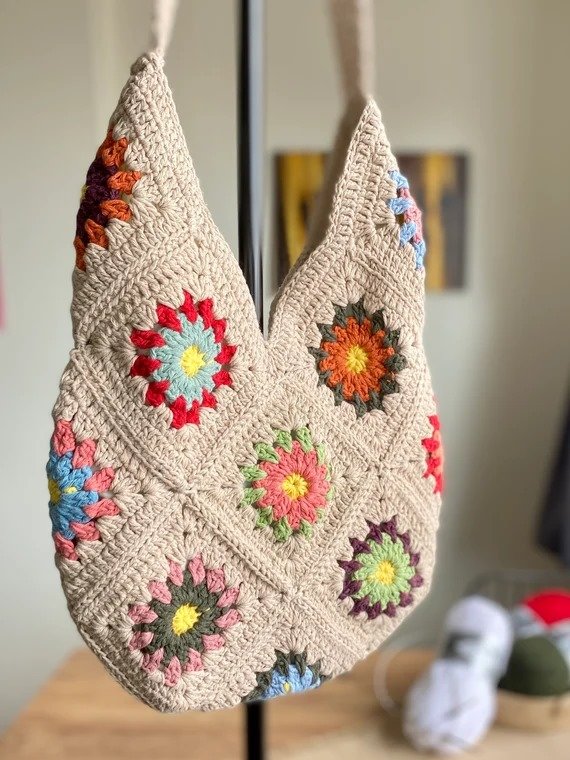 Gorgeous Handmade Modern Macrame Simple Shoulder bag With Removable Straps Boho Style Macrame Hand Bag