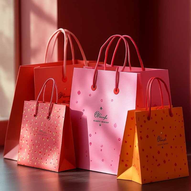 2024 Customized luxury shopping gift paper bag with cotton handle high-grade matte embossed large laminated paper bag