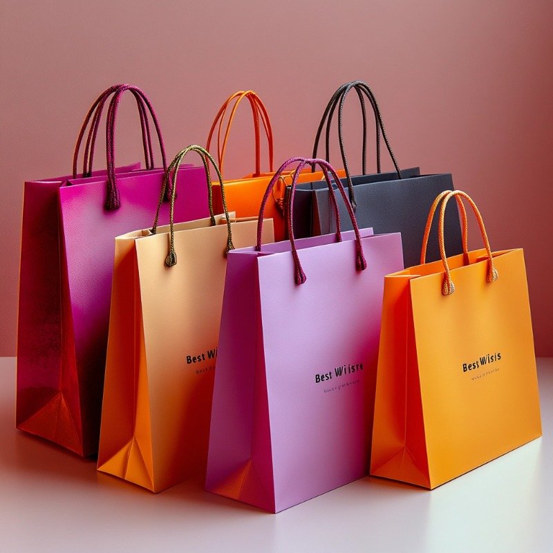 2024 Customized luxury shopping gift paper bag with cotton handle high-grade matte embossed large laminated paper bag