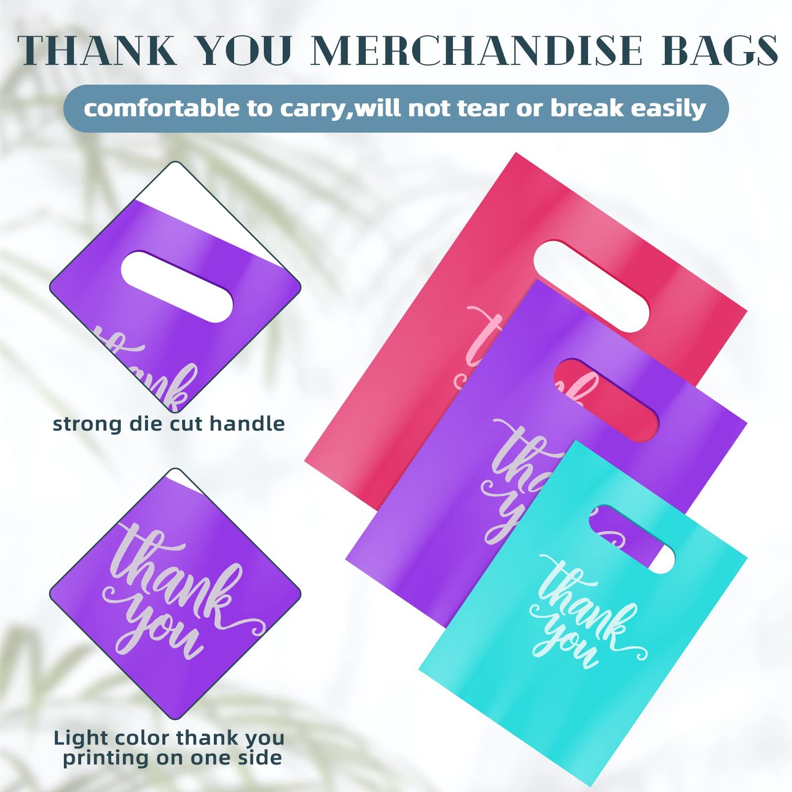 Custom Plastic Shopping Bag Die Cut Plastic Bags For Business Small Merchandise Thank You Shopping Bags Manufacture Retail