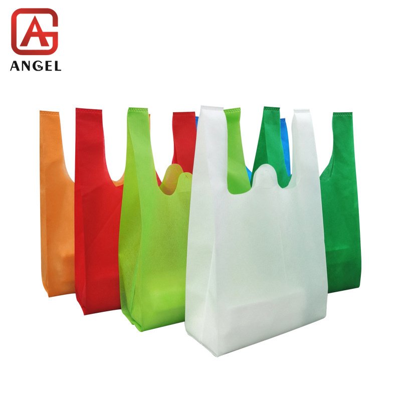 Hot Sale Customized Color Bag Wholesale Recycled Nonwoven W-Cut Shopping Bag