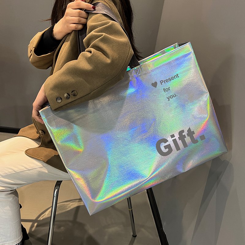 Wholesale Price Custom Printed Recycle Reusable PP Laminated Non Woven Tote Shopping Bags Non Woven Shopping Bag 33*27*12cm