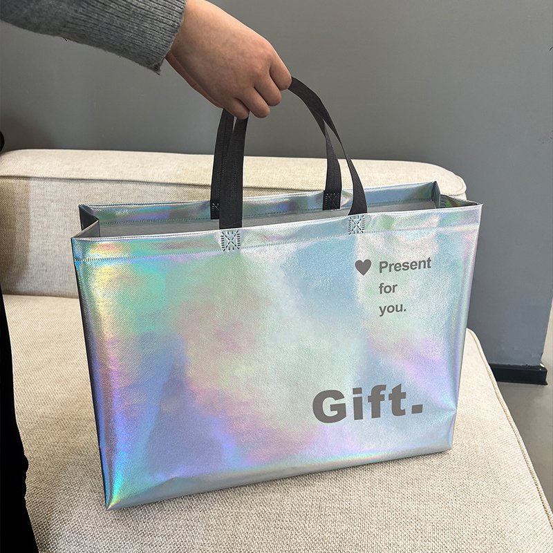 Wholesale Price Custom Printed Recycle Reusable PP Laminated Non Woven Tote Shopping Bags Non Woven Shopping Bag 33*27*12cm