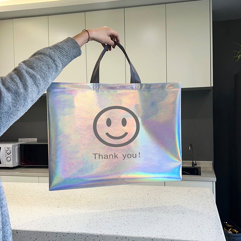 Wholesale Price Custom Printed Recycle Reusable PP Laminated Non Woven Tote Shopping Bags Non Woven Shopping Bag 33*27*12cm
