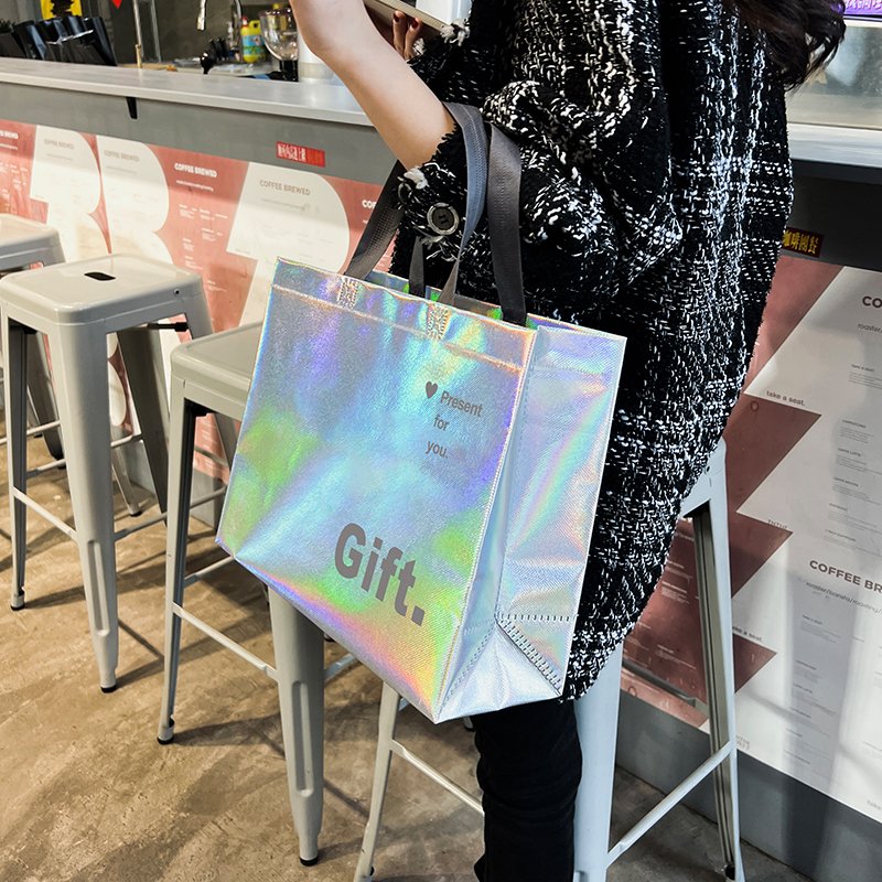 Wholesale Price Custom Printed Recycle Reusable PP Laminated Non Woven Tote Shopping Bags Non Woven Shopping Bag 33*27*12cm