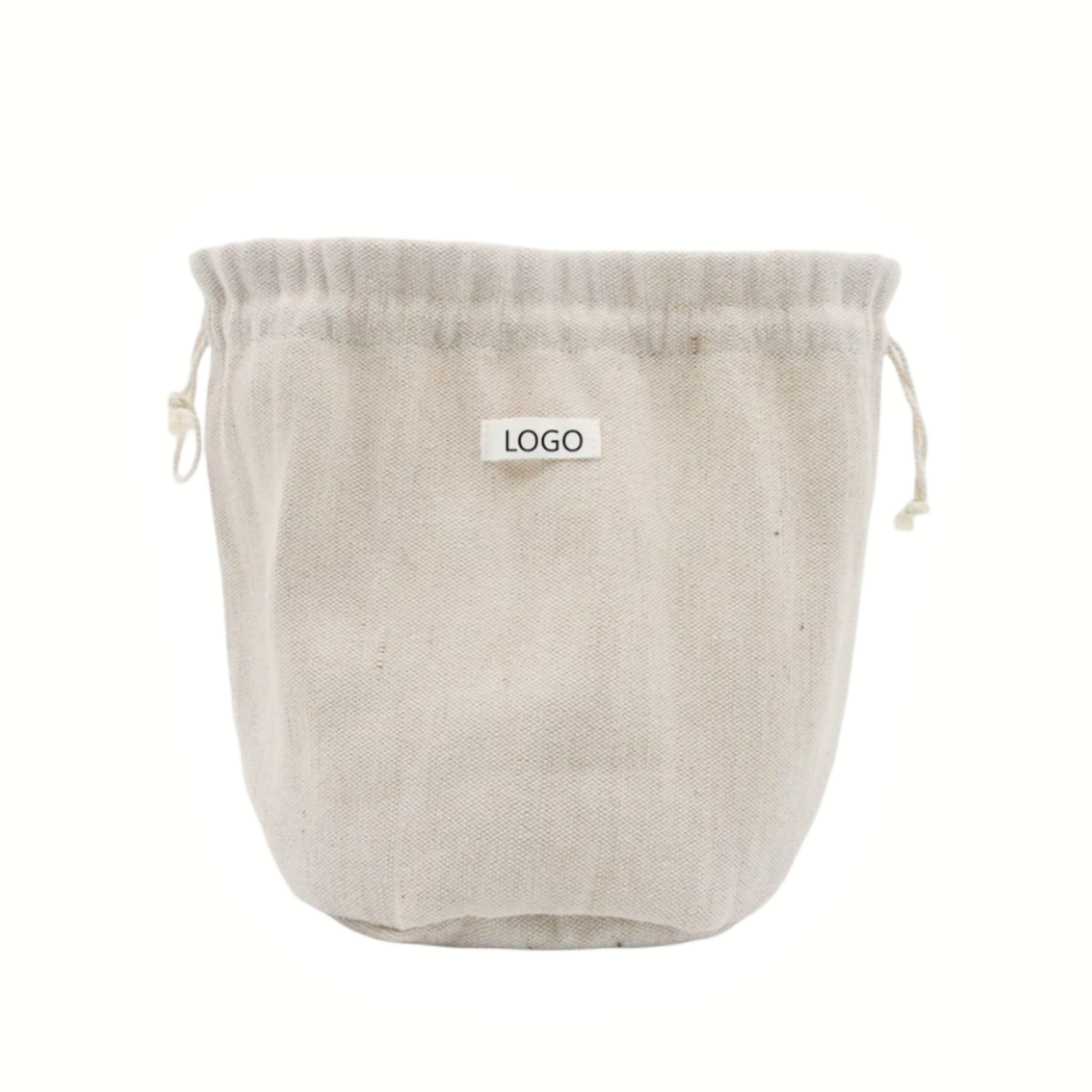 Eco-friendly Cotton and Linen Blended Drawstring Bag Recycled Cotton String Bag Sustainable Fabric Promotional Sting Bag
