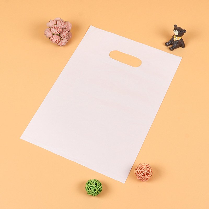 Custom Logo Size Printed Plastic Handle Die Cut Plastic Bag Biodegradable Plastic Shopping Bag