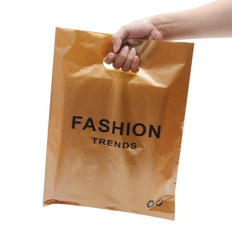 Custom Logo Size Printed Plastic Handle Die Cut Plastic Bag Biodegradable Plastic Shopping Bag