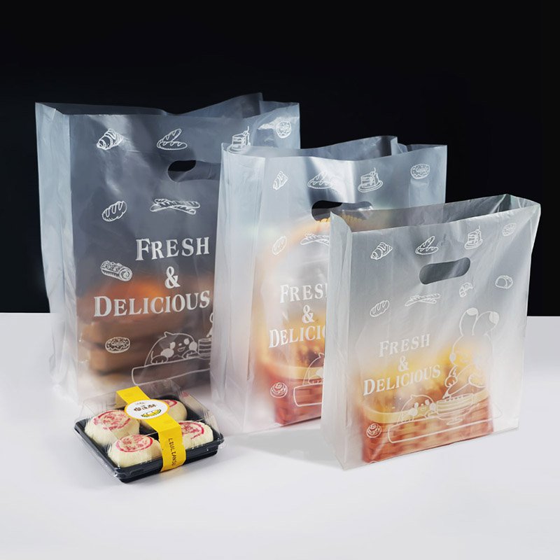 Custom Logo Design Printing Die Cut Handle Bag PE Plastic Shopping Bag For Apparel Packing