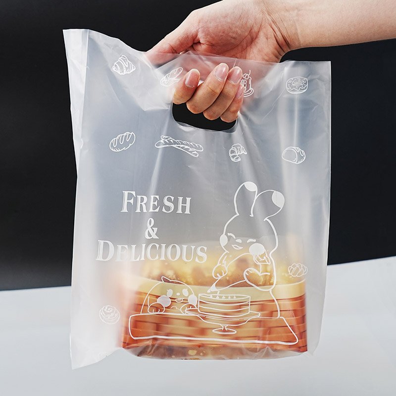 Custom Logo Design Printing Die Cut Handle Bag PE Plastic Shopping Bag For Apparel Packing