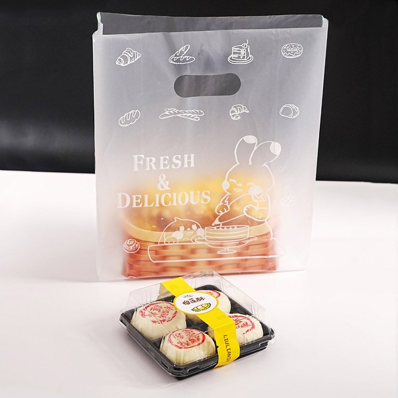 Custom Logo Design Printing Die Cut Handle Bag PE Plastic Shopping Bag For Apparel Packing