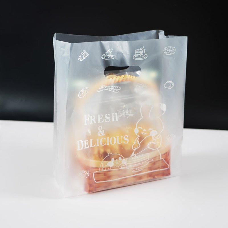 Custom Logo Design Printing Die Cut Handle Bag PE Plastic Shopping Bag For Apparel Packing