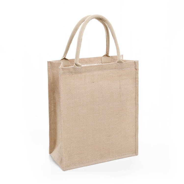 wholesale custom blank jute small tote bag eco linen shopping bag reusable