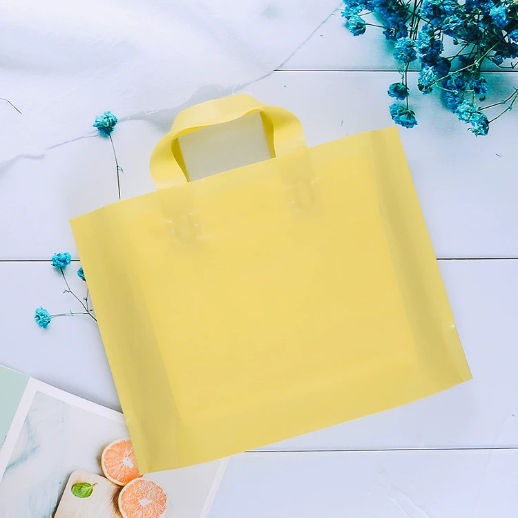 Supplier Die Cut Black Plastic Shopping Bag With Handle Grocery Shopping Plastic Bags For Supermarket