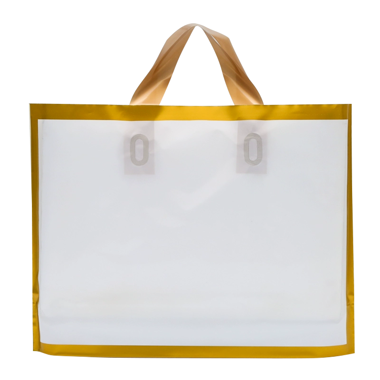 Supplier Die Cut Black Plastic Shopping Bag With Handle Grocery Shopping Plastic Bags For Supermarket