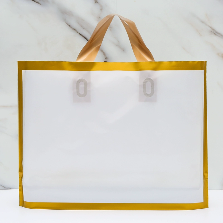 Supplier Die Cut Black Plastic Shopping Bag With Handle Grocery Shopping Plastic Bags For Supermarket