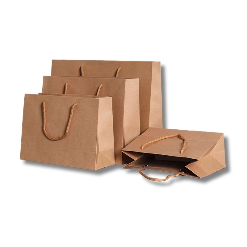 Wholesale Thickening White Brown Gift Craft Shopping Paper Bag Handles Custom Cardboard Clothing Packing Kraft Paper Bag