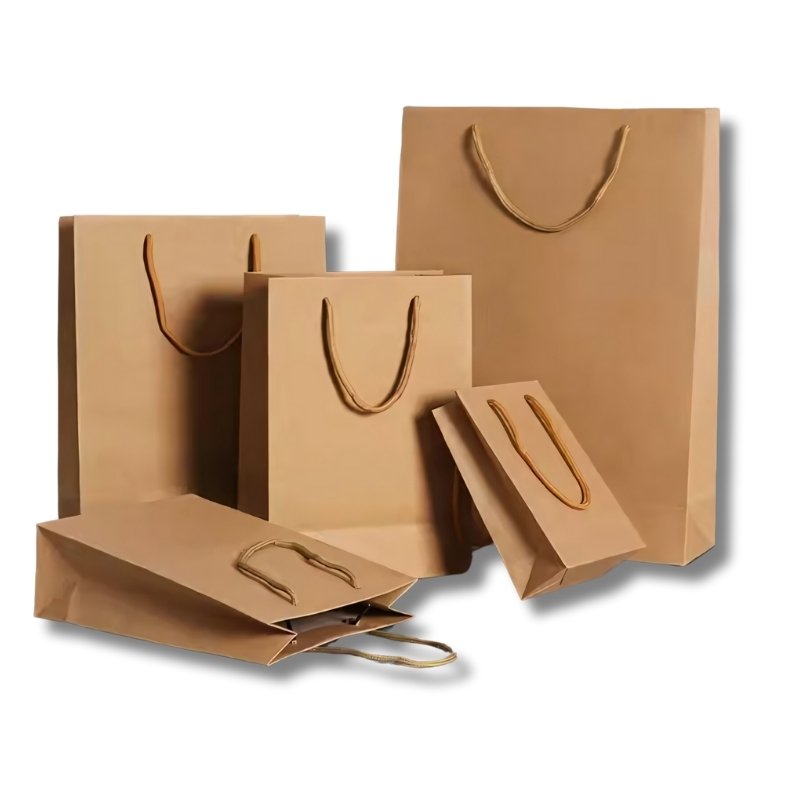 Wholesale Thickening White Brown Gift Craft Shopping Paper Bag Handles Custom Cardboard Clothing Packing Kraft Paper Bag