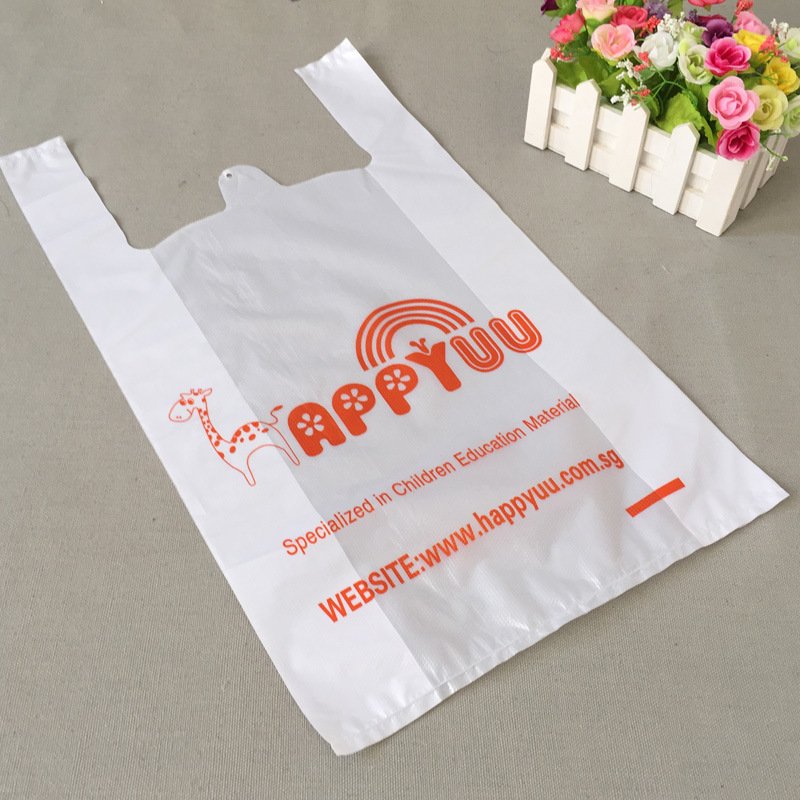 100% Biodegradable Eco Friendly Grocery Bags Biodegradable Reusable Supermarket Shopping Bags Compostable T Shirt Bags