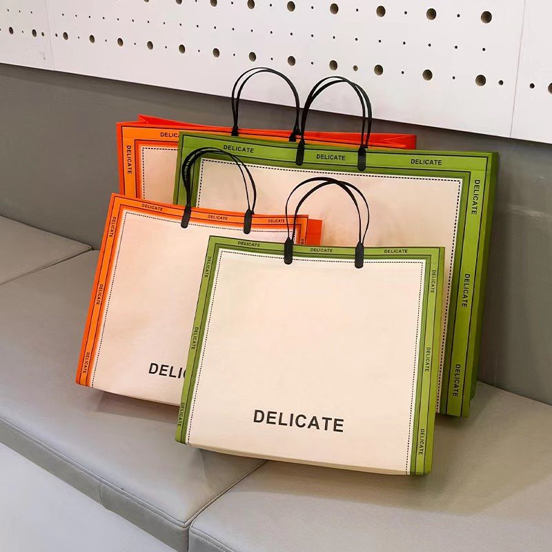Hot Selling Promotional Logo Printed Foldable Reusable Shopping Tote Non Woven Bag With Handle 47*36*10cm