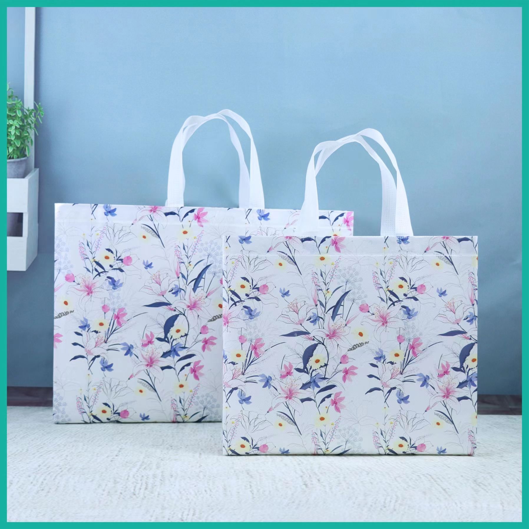 Hot Sale Eco-Friendly Folding Tote Bags Custom Printed Non-Woven Fabric Shopping Bags with Cartoon Patterns Personalized Trendy