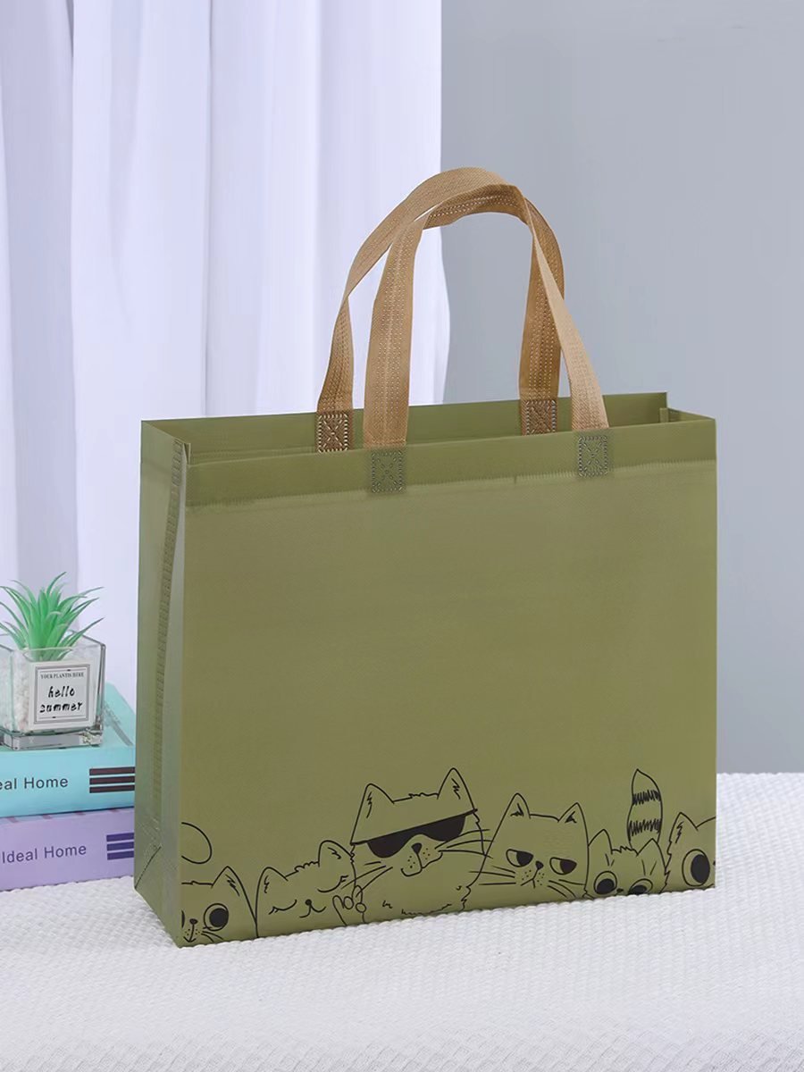 Hot Sale Eco-Friendly Folding Tote Bags Custom Printed Non-Woven Fabric Shopping Bags with Cartoon Patterns Personalized Trendy