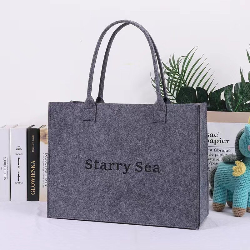 Custom Logo Large Felt Tote Bags for Women Shopping Bag for promotion Handbags for Shopping and Gifts