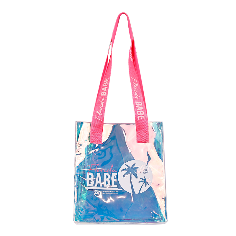 Custom Clear Tote Bags Waterproof PVC Transparent Plastic Bag Shopper Fashion Portable Shopping Bag