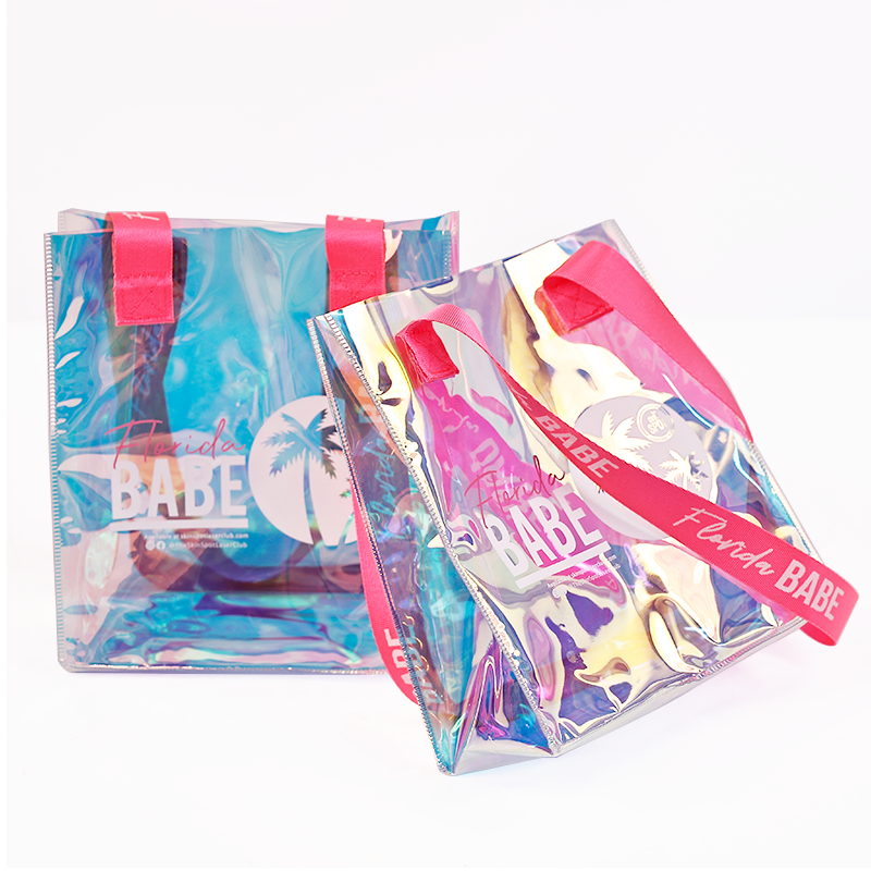 Custom Clear Tote Bags Waterproof PVC Transparent Plastic Bag Shopper Fashion Portable Shopping Bag