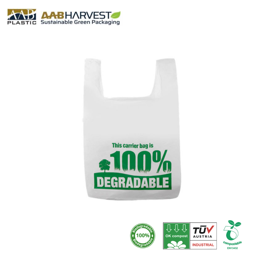 Biodegradable bag made from cornstarch PLA,BAT compostable bag shopping bag