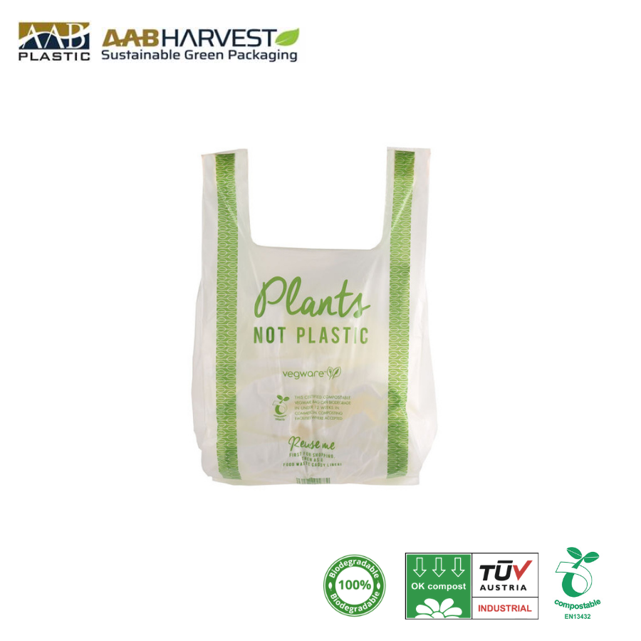 Biodegradable bag made from cornstarch PLA,BAT compostable bag shopping bag