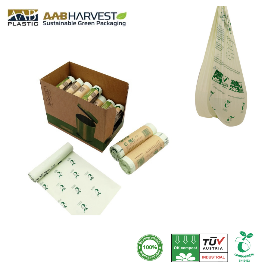 Biodegradable bag made from cornstarch PLA,BAT compostable bag shopping bag