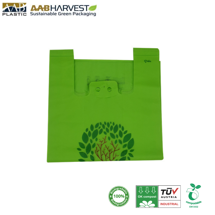 Biodegradable bag made from cornstarch PLA,BAT compostable bag shopping bag