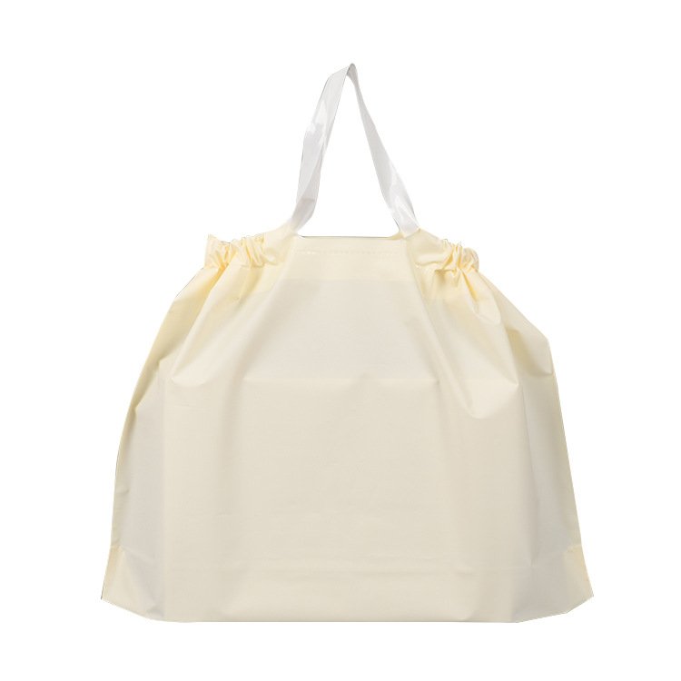 Frosted Translucent Drawstring Plastic Bag Takeaway Packaging Bag Baking Cake Bag With Handle Gift Packing Party Supplies