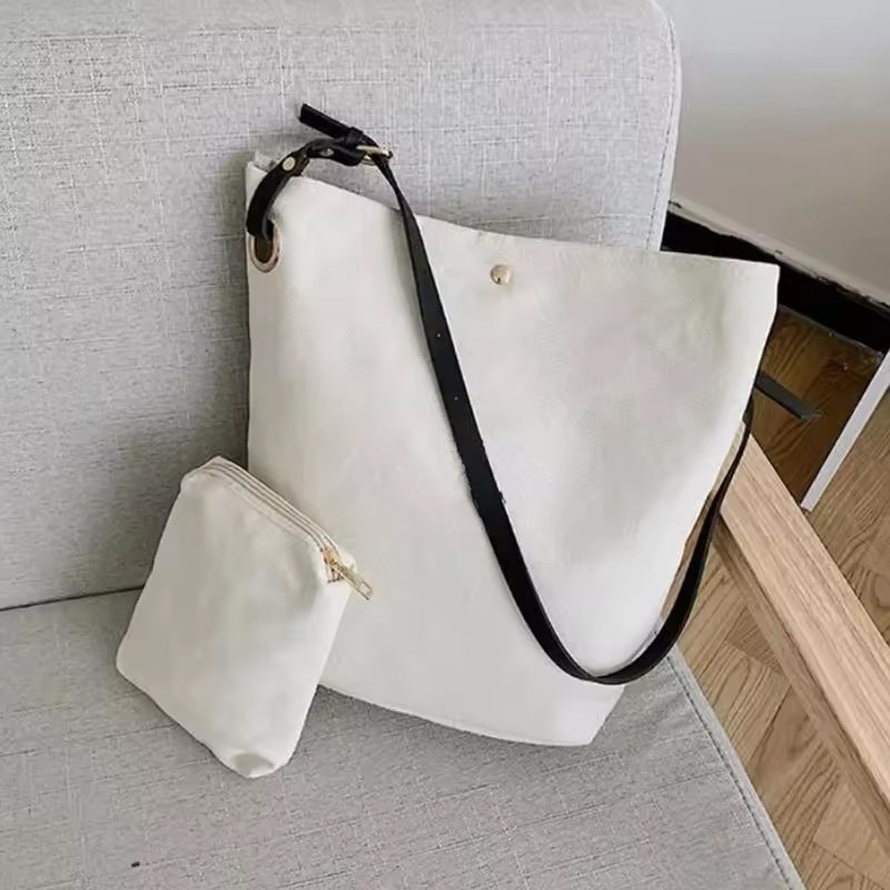 New fashion luxury canvas tote bag portable canvas shopping bag Customized cotton canvas tote bags for girl women