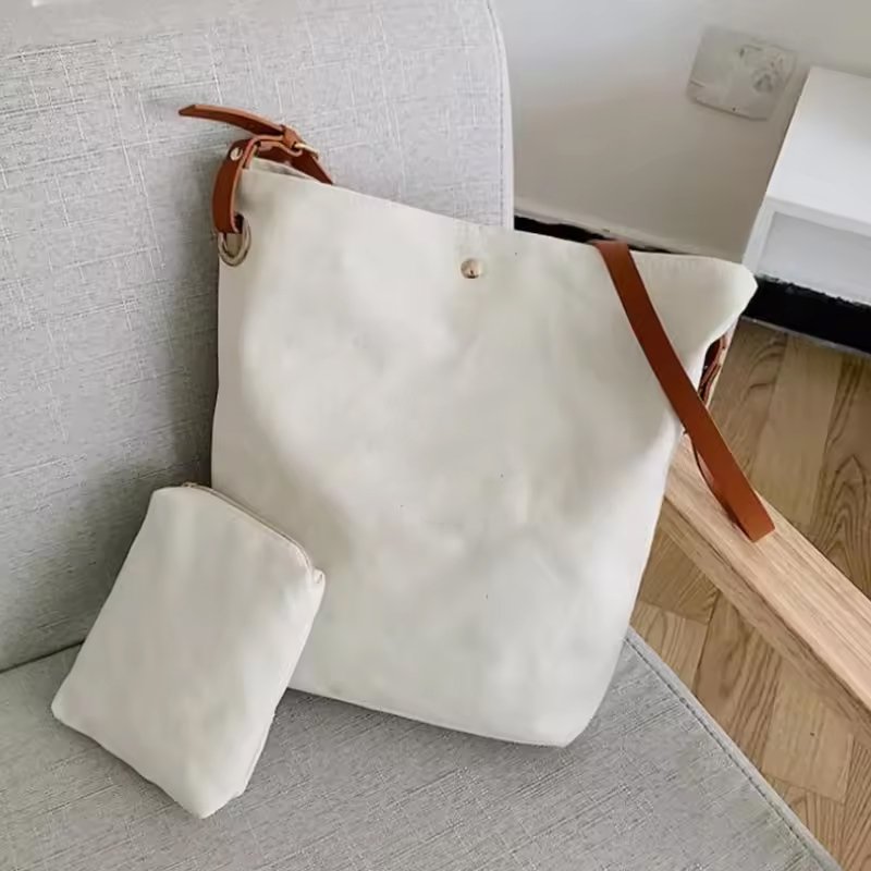 New fashion luxury canvas tote bag portable canvas shopping bag Customized cotton canvas tote bags for girl women