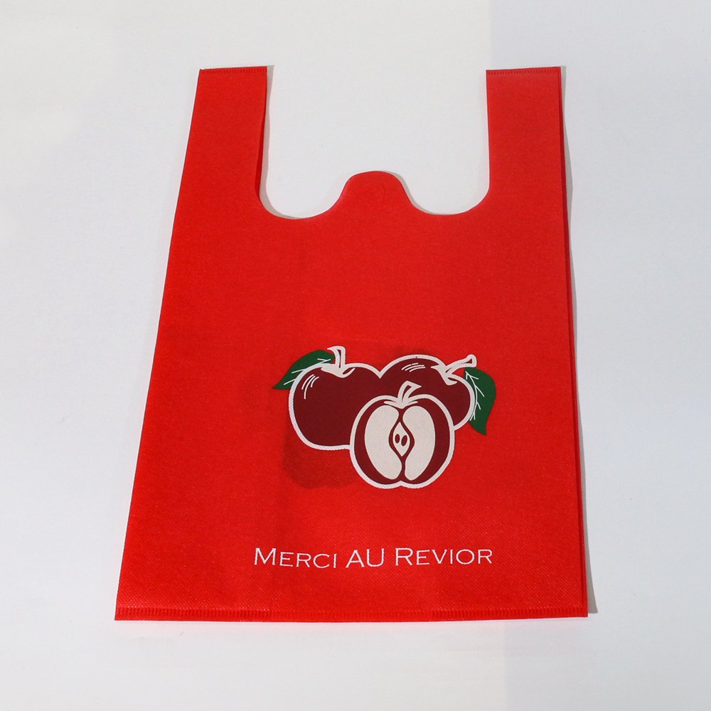 Promotional Eco-Friendly Reusable T-Shirt Bag Custom Logo Flat Size Die Cut Non-Woven Shopping Bag Foldable Style for Gifts
