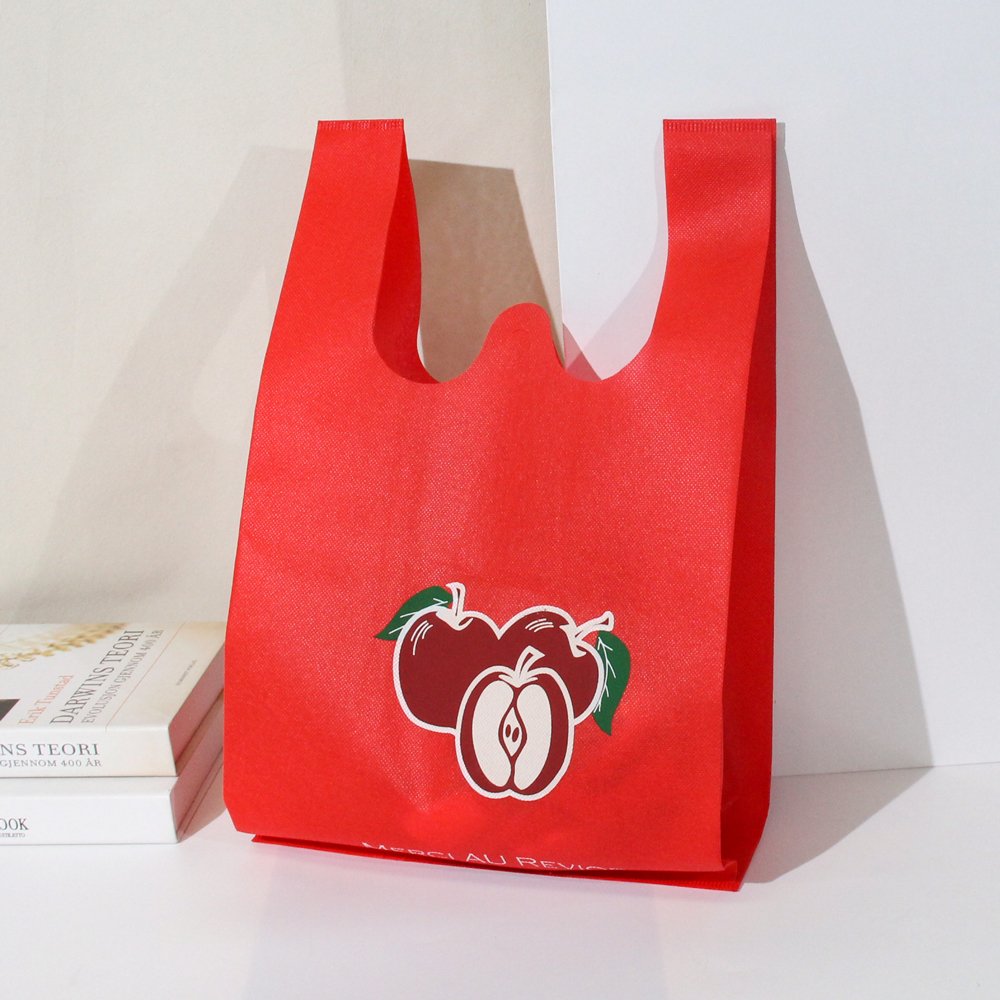 Promotional Eco-Friendly Reusable T-Shirt Bag Custom Logo Flat Size Die Cut Non-Woven Shopping Bag Foldable Style for Gifts