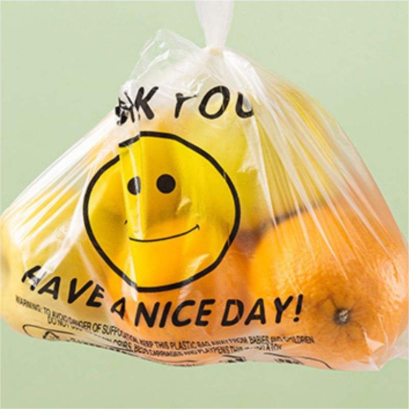 Supermarket Thank You Transparent HDPE LDPE Biodegradable Custom Logo Shopping Bag Vest Handle Plastic Bags