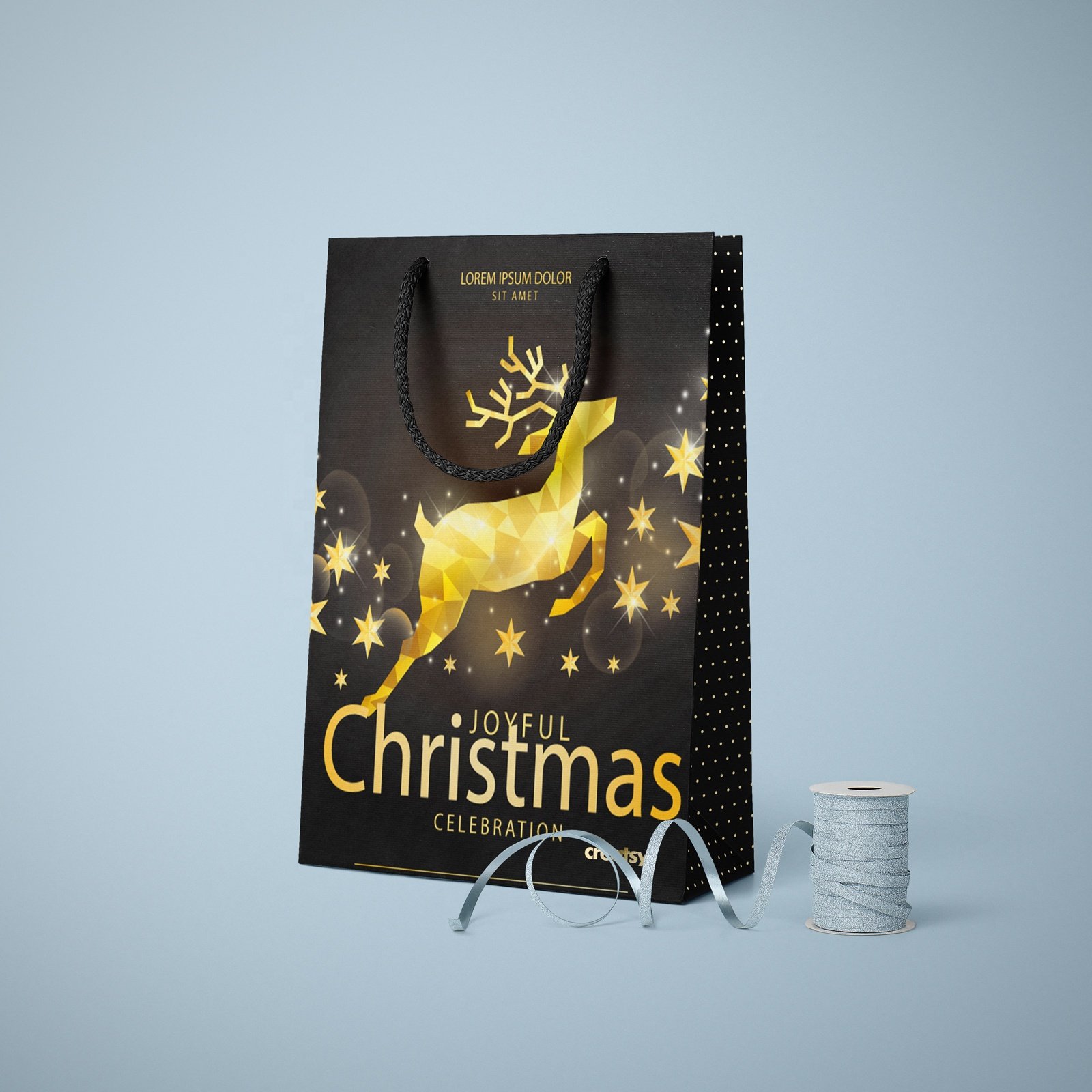 Personalised Product Bag Paper Christmas Shopping Bag Custom Packaging Bag With Logo