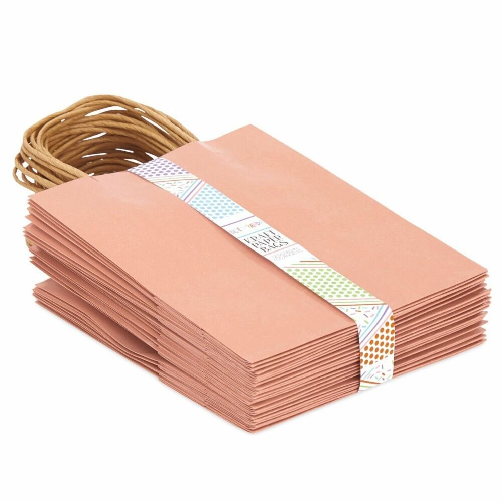 Custom Recycled material pink Kraft paper bag Shopping Paper Bag With Handle