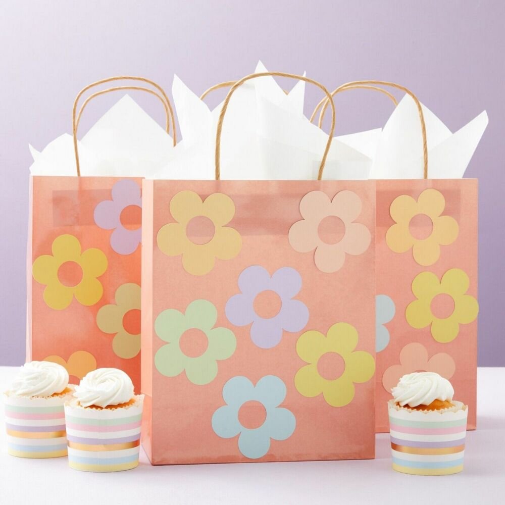 Custom Recycled material pink Kraft paper bag Shopping Paper Bag With Handle
