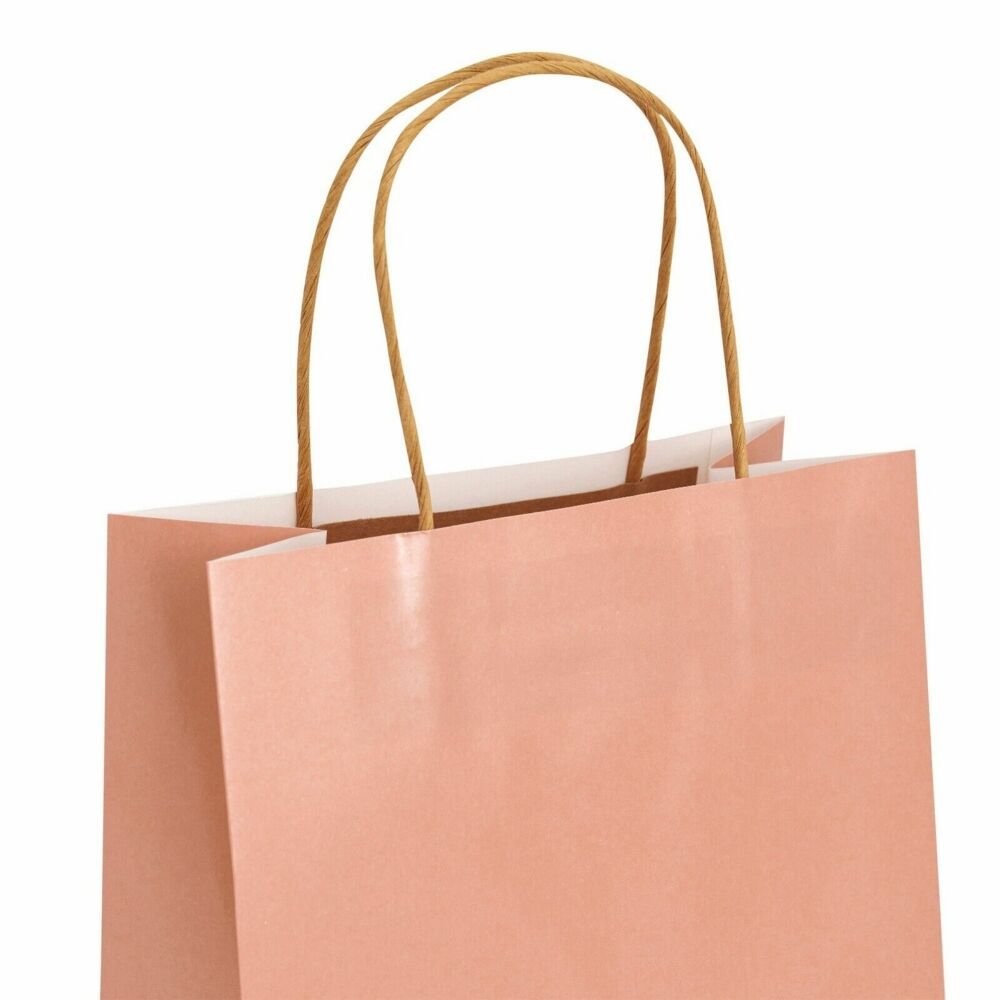 Custom Recycled material pink Kraft paper bag Shopping Paper Bag With Handle