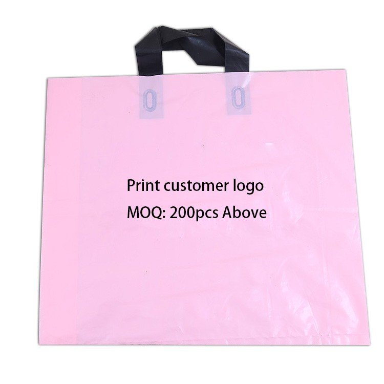 custom LOGO HDPE/PE clothing plastic shopping bags with handles