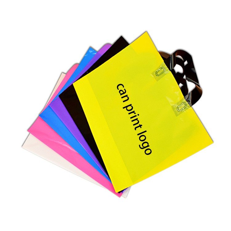 custom LOGO HDPE/PE clothing plastic shopping bags with handles