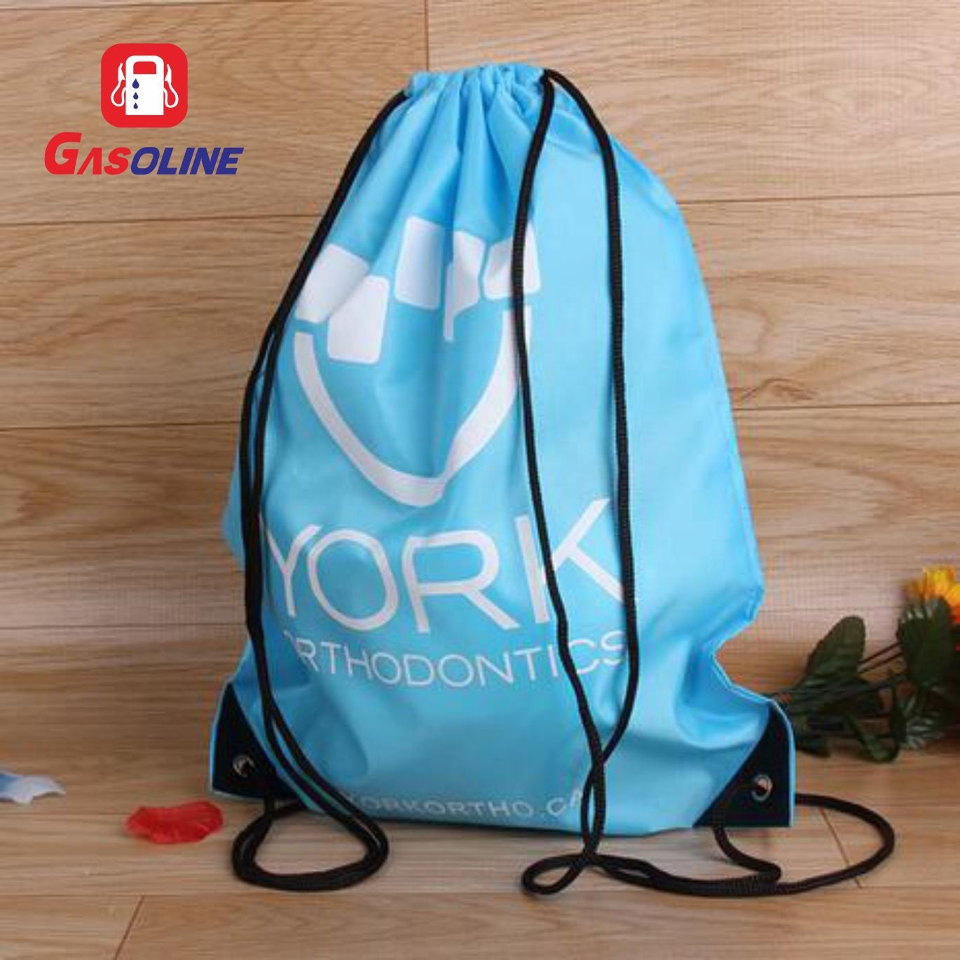 Customized Durable Eco-Friendly Shopping Travel Fitness Color Printing Strong Polyester Backpack Drawstring Bag
