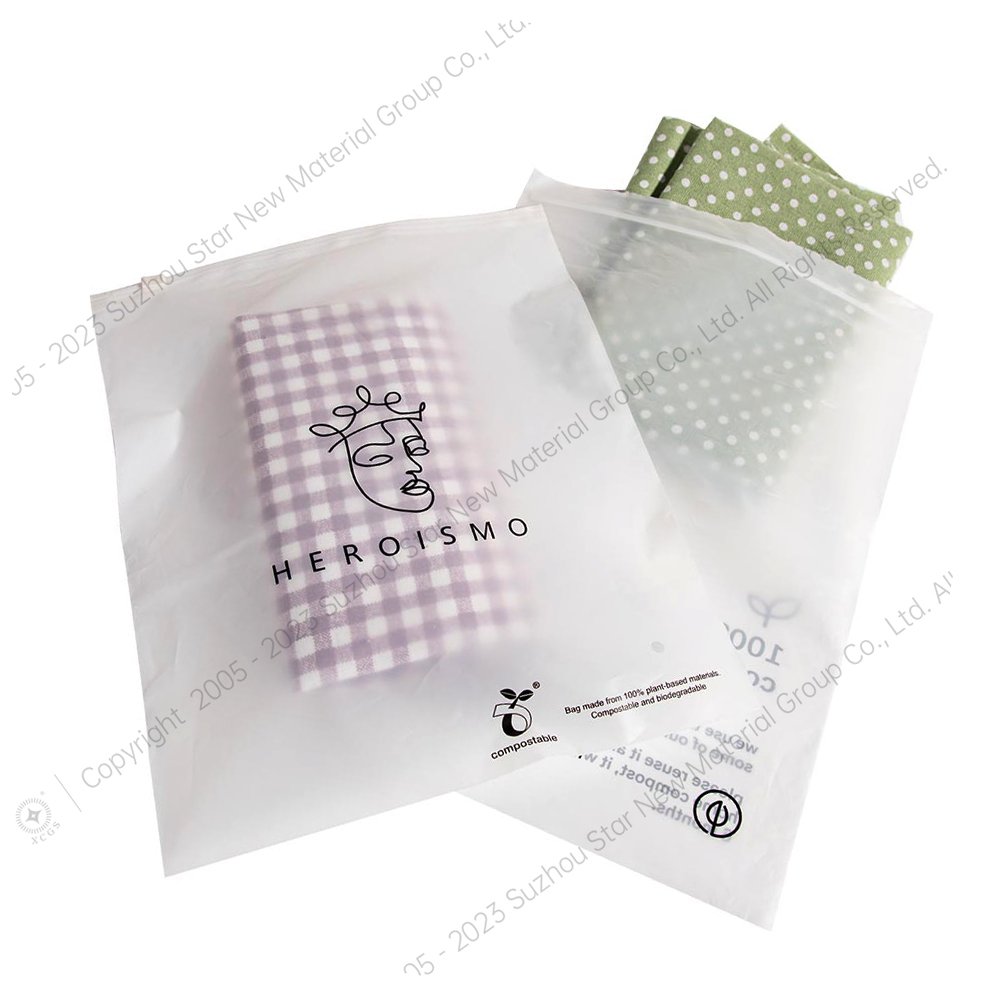 Customization Biodegradable Cornstarch Compostable Garment Packaging With Self Sealing Packaging Bag Clothing