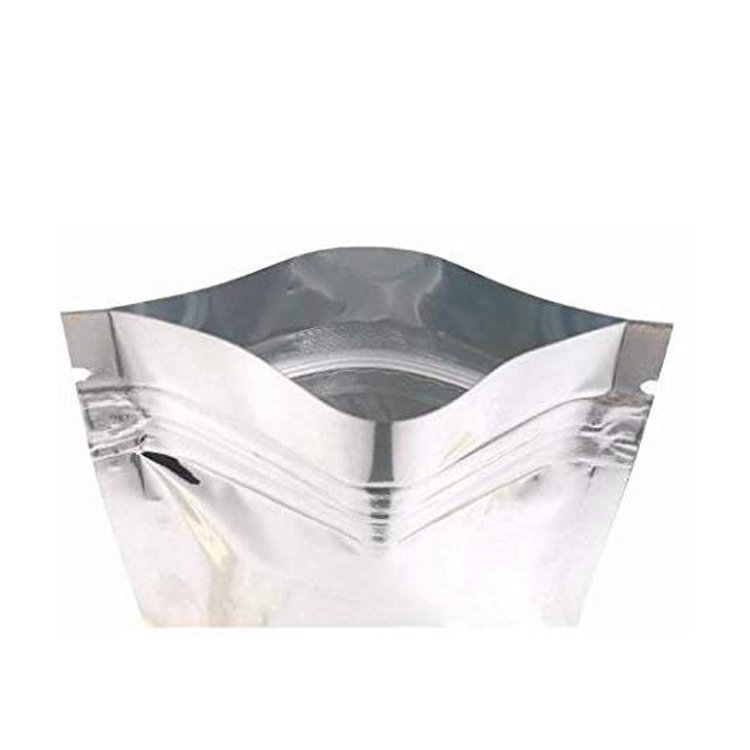 Wholesale Small Zipper Plastic Self-Sealing Three-Side Sealed Food Storage Packaging Aluminum Foil Front Transparent Bag