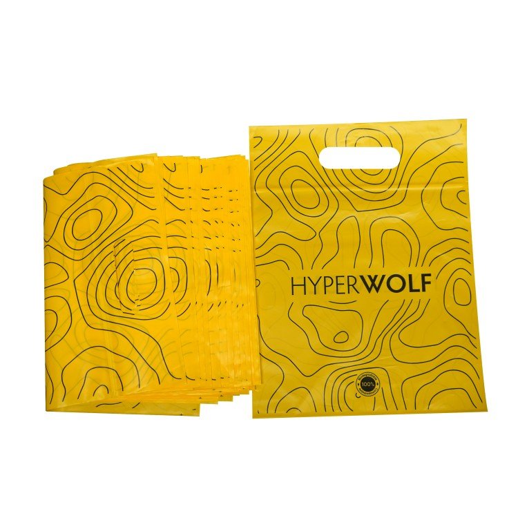 Biodegradable Compostable plastic shopping bag custom logo die cut handle bag for Clothes